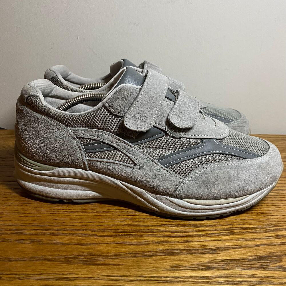 SAS JV Mesh Walking Shoes Sneakers Mens Size 10.5 W Gray Suede Diabetic Comfort
